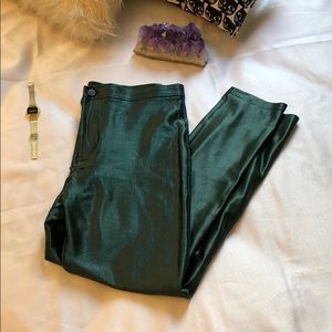 High waisted emerald pants